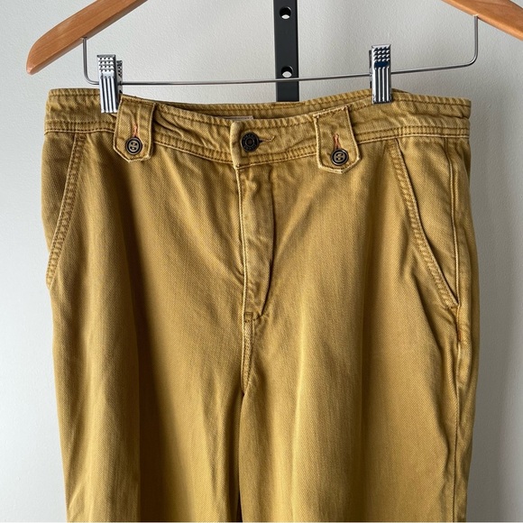 Pilcro Wide Leg Trouser Jeans High Rise Pant Mustard Yellow Baggy Anthro Size 29 - Picture 7 of 12